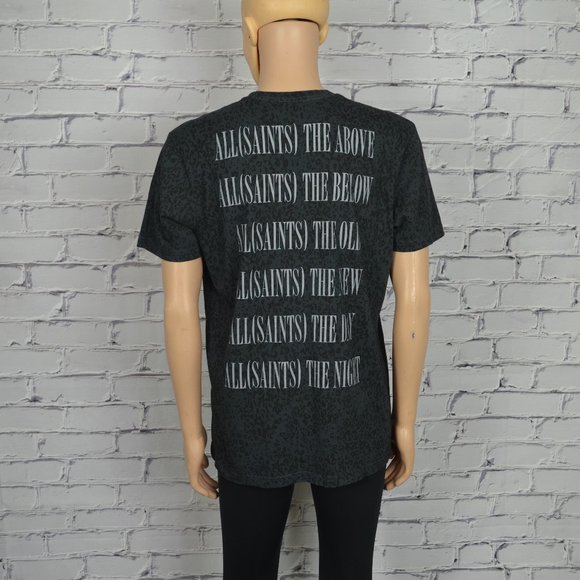 Mens All Saints Bracketsleo Crew graphic tee t-shirt - Picture 3 of 9